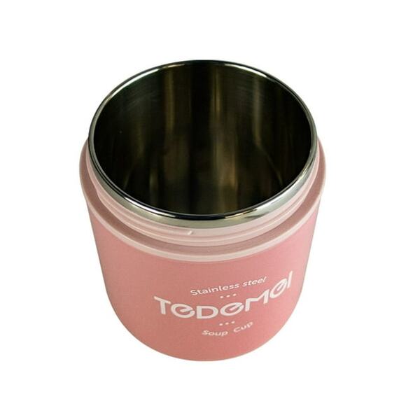 Stainless Steel Soup Cup 530ml Pink - Picture 4 of 4